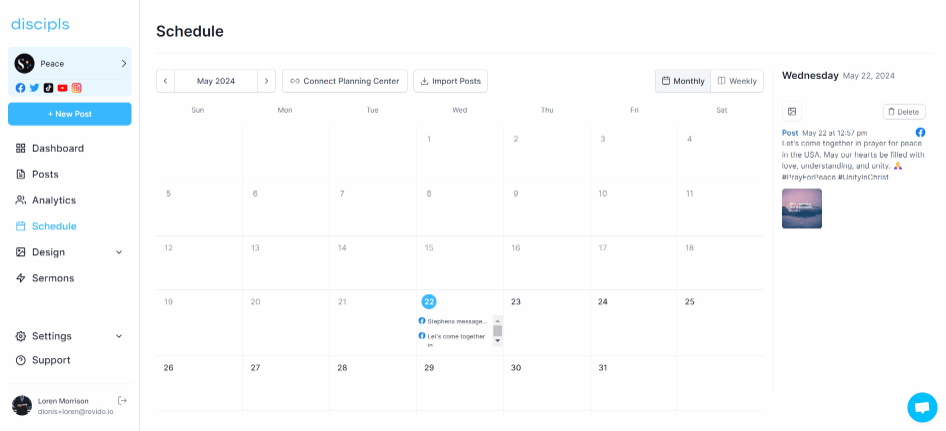 schedule in discipls